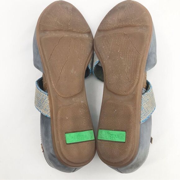 El Naturalista Blue Suede Leather Mary Jane Slip On Pointed Toe Ballet Flat Shoe - Picture 10 of 16